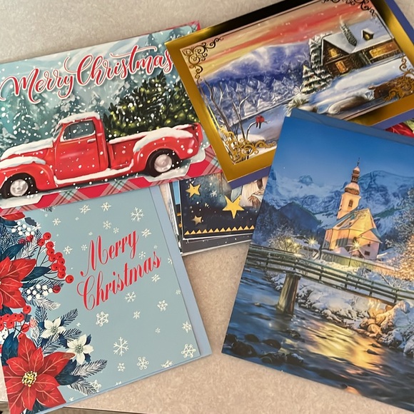 ☘️ 22 Large Christmas card assort 5x7”or 6x8” with matching Eps Biblical quotes - Picture 2 of 7